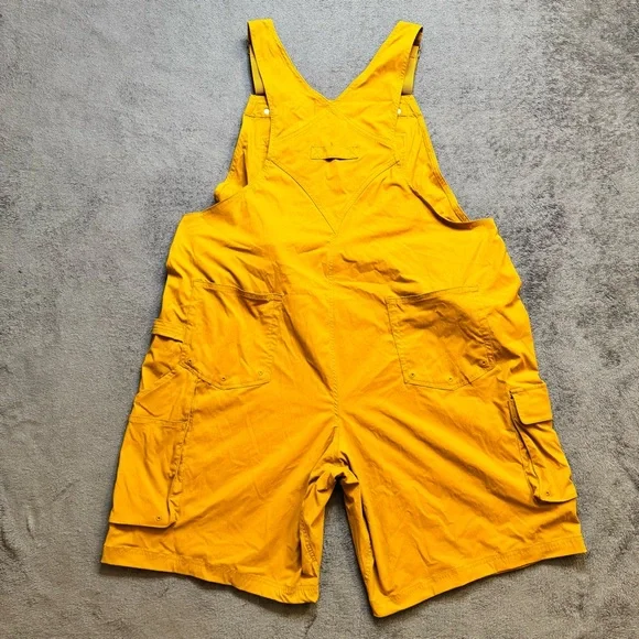 Duluth Trading Co Women's Heirloom Garden Bib Overall Shorts XXL Mustard Yellow - Picture 6 of 15